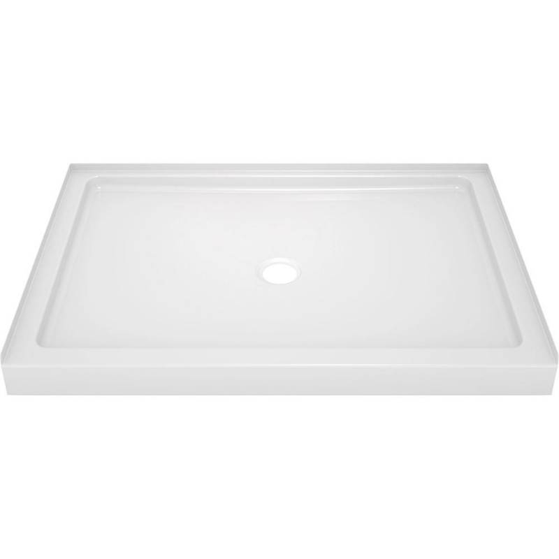lot 229 image: Delta Classic 400 34 in. x 48 in. Single Threshold Shower Base in High Gloss White, 40074