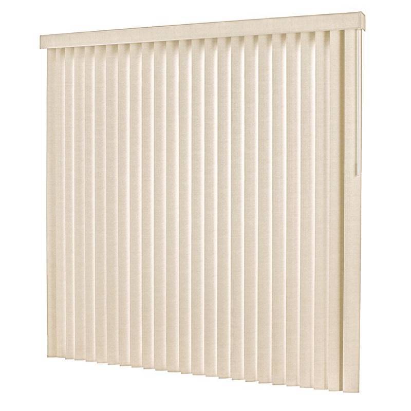 lot 242 image: 2 Hampton Bay 78 in. W x 84 in. L Linen Embossed Sandstone 3.5 in. PVC Vertical Blind, 10793478808458