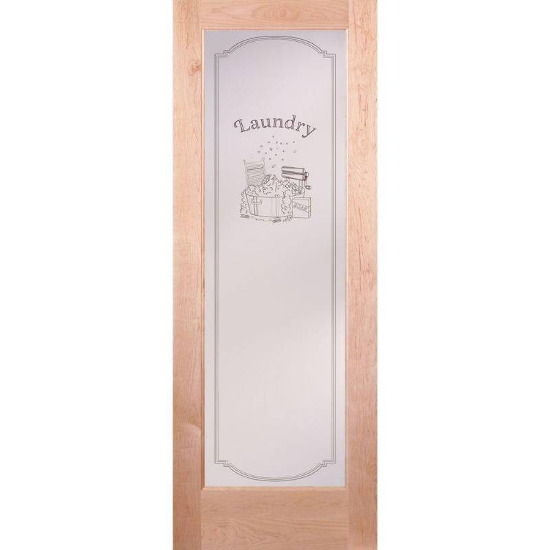 lot 268 image: Feather River Doors 32 in. x 80 in. 1 Lite Unfinished Maple Laundry Woodgrain Interior Door Slab, LN15012868E660