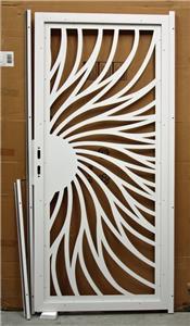 lot 269 image: Unique Home Design Solstice Steel Security Storm Door w Steel Screen 36x80 Right Hand Outswing