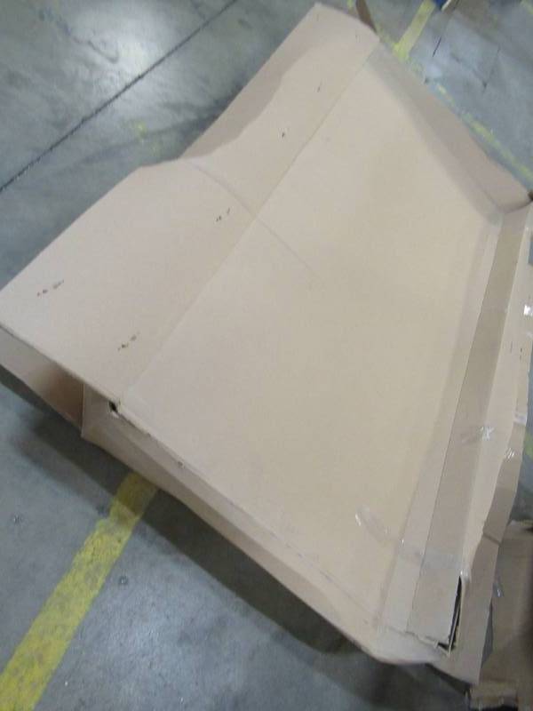 lot 215 image: Neo Angle 38 in. x 38 in. x 72.25 in. 3-Piece Easy Up Adhesive Shower Surround in White, 422060 - Damaged Corner Piece