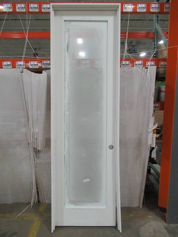 lot 262 image: JELD-WEN MODA (primed) 1-Glass Panel Pine Prehung Interior Door (Common 24-in x 96-in).
