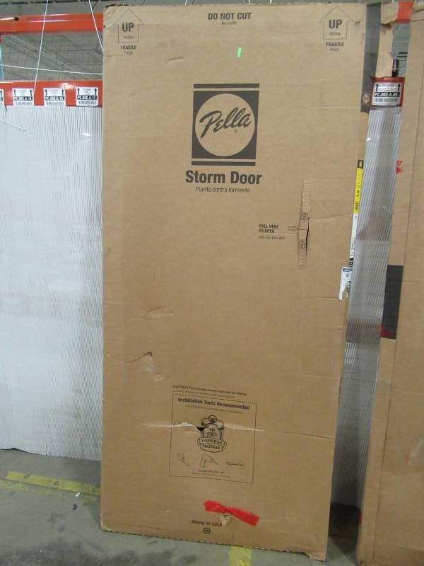 lot 276 image: Pella Select Black Full-View Aluminum Storm Door  36-in x 81-in, 6000LE052