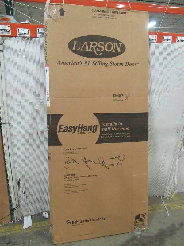 lot 278 image: LARSON Bismarck White Mid-View Wood Core Storm Door 36-in x 81-in, 59008032M