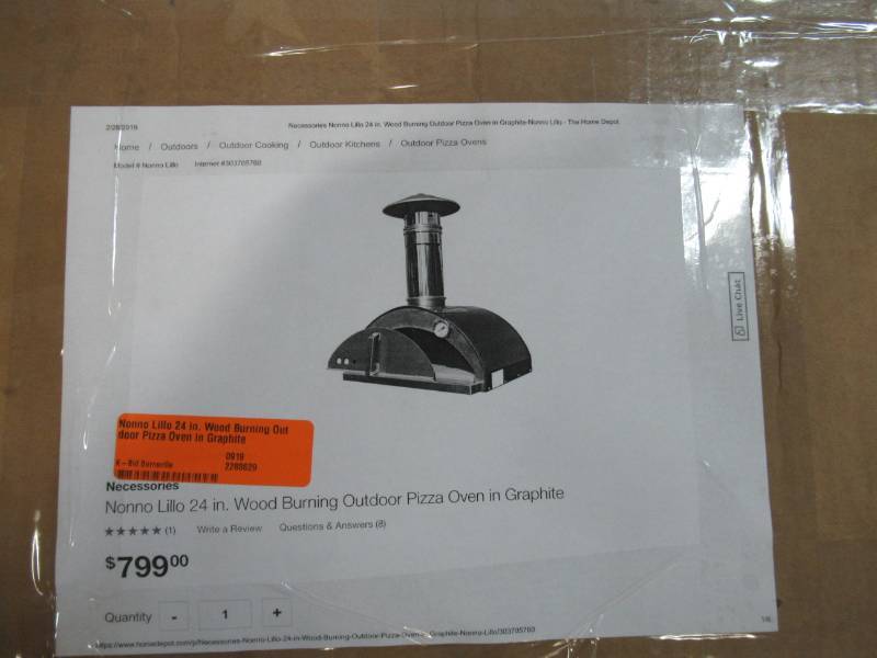 Necessories Nonno Lillo in. Wood Burning Outdoor Pizza Oven Graphite | MN HOME OUTLET AUCTION # 77 K-BID