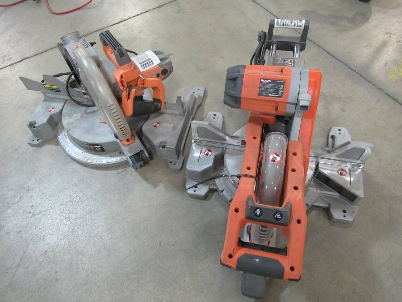 2 RIDGID Miter Saws For Parts R4120 Saw, 12Inch Compound Miter with