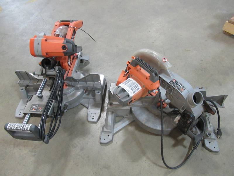 2 RIDGID Miter Saws For Parts R4120 Saw, 12Inch Compound Miter with