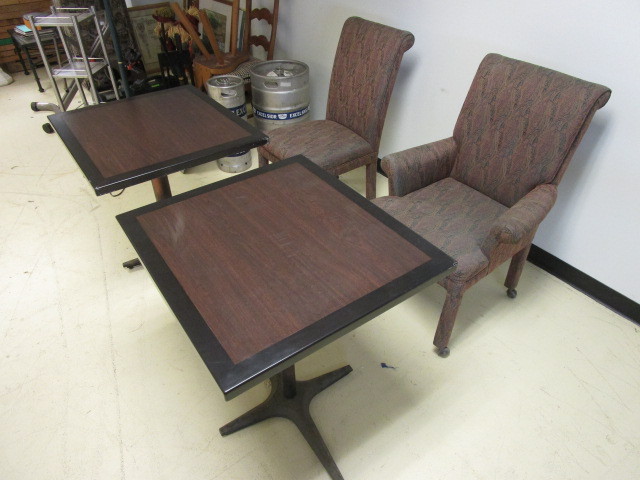 lot 326 image: RESTAURANT TABLES  UPHOLSTERED CHAIRS