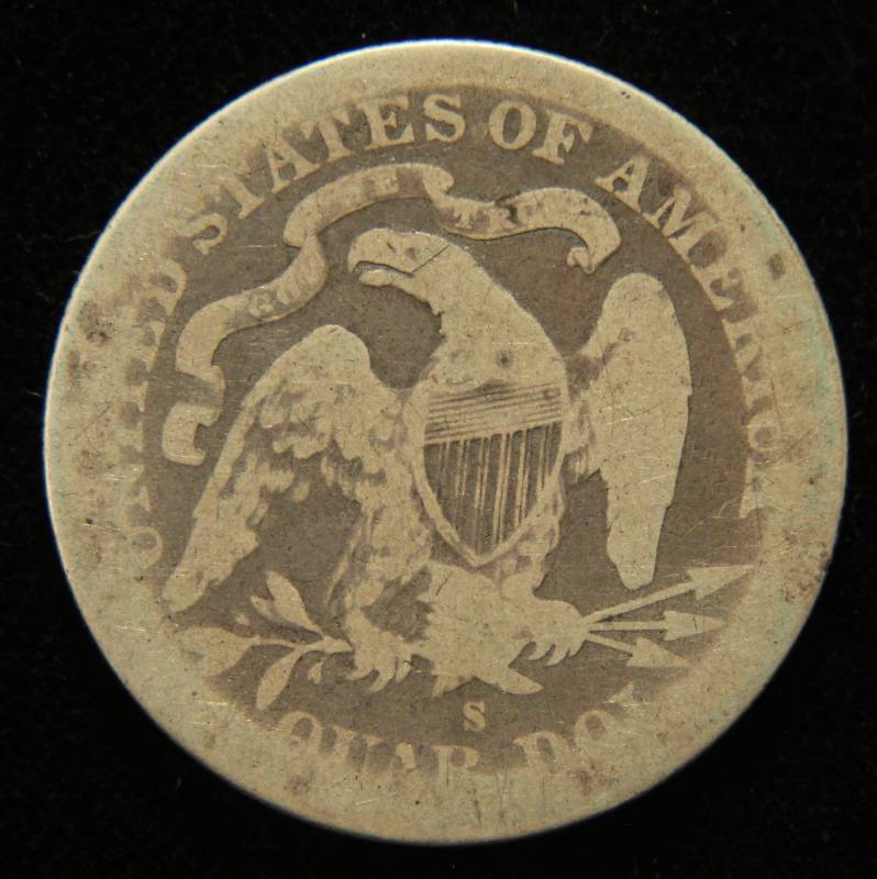 lot 14 image: 1877-S US SEATED LIBERTY SILVER QUARTER