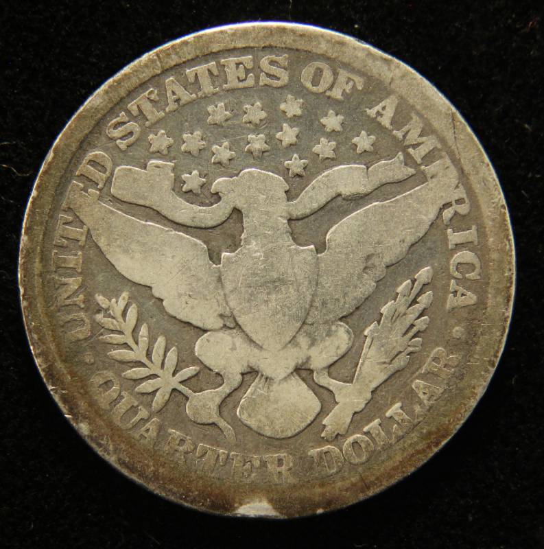 lot 15 image: 1893 BARBER SILVER QUARTER