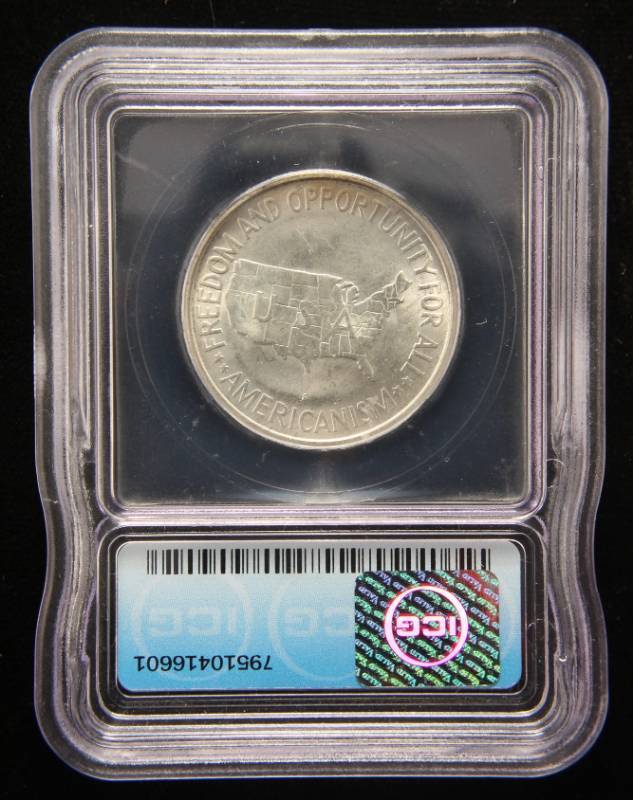 lot 19 image: 1954-S WASHINGTON CARVER COMMEMORATIVE HALF DOLLAR MS65 ICG
