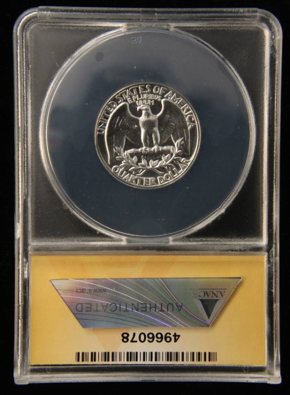 lot 25 image: 1961 PROOF WASHINGTON QUARTER PF67 ANACS