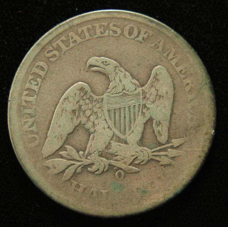 lot 47 image: 1861-O CIVIL WAR DATE SEATED LIBERTY HALF DOLLAR