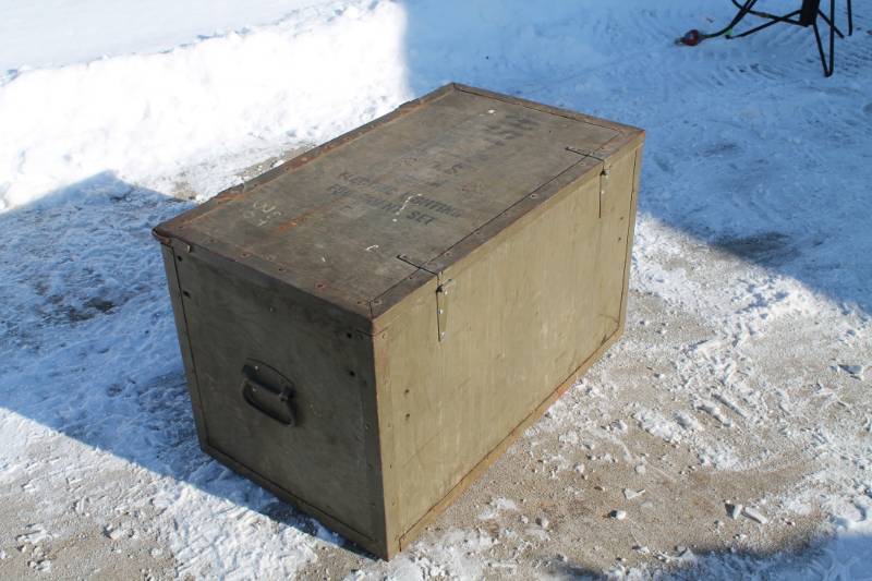 Army Trunk Box March Consignment Equipment, Tools, Antique, Vintage