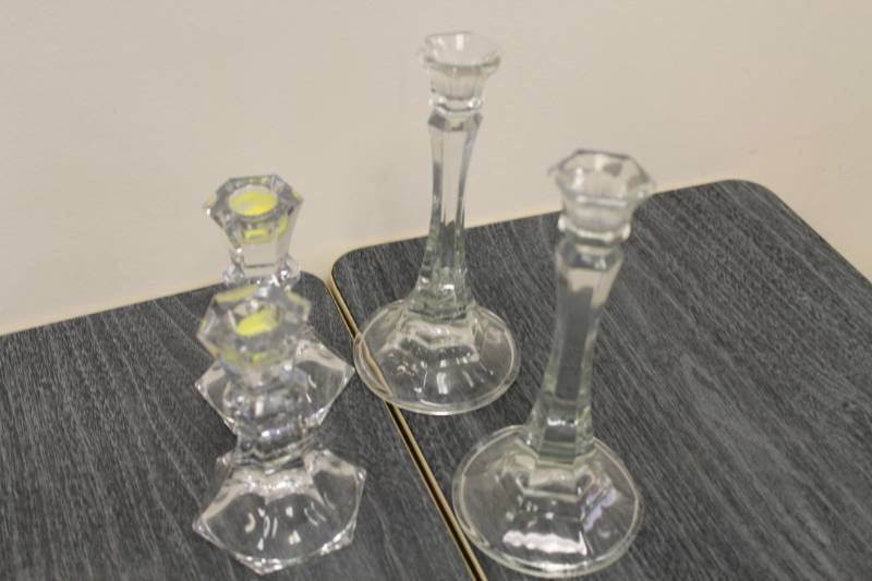 lot 75 image: Crystal Candle Holders Lot Of 4