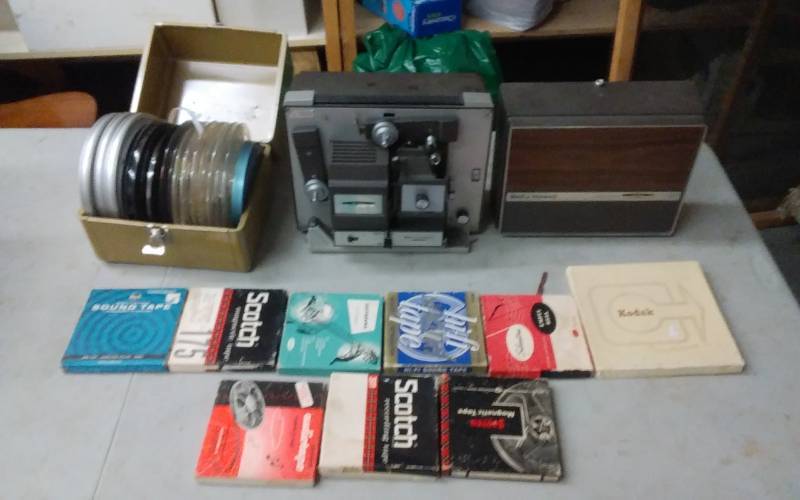 lot 9 image: Bell & Howell Auto Load Reel Movie Projector, Movies, Case
