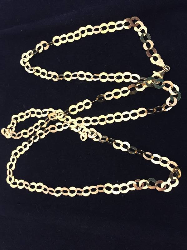 lot 52 image: Sterling Silver 34 Necklace - Gold Overlay