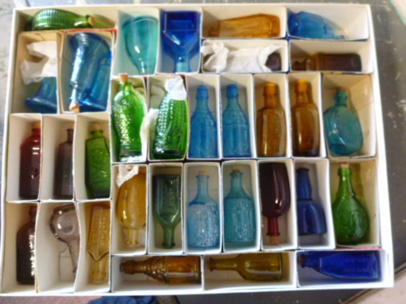 lot 256 image: Vintage Wheaton Glass Bottles