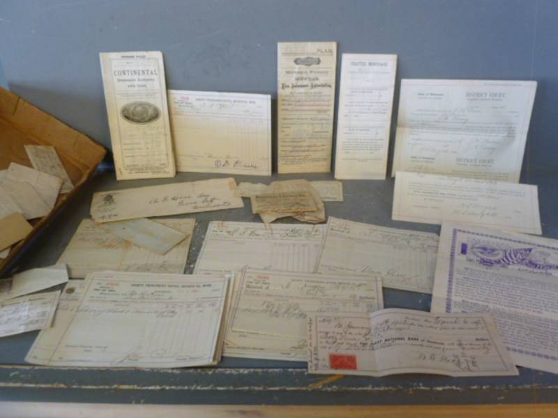 lot 298 image: Antique Meeker County Paper Items