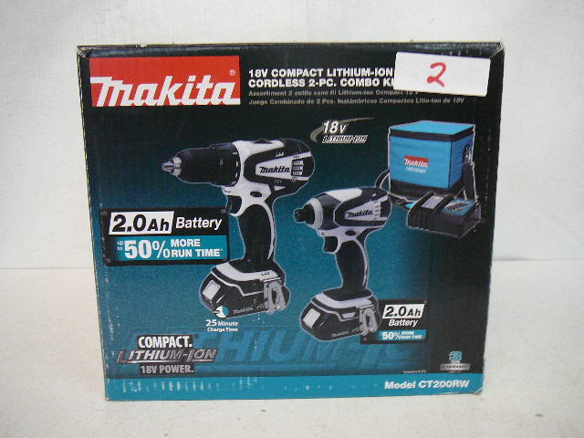lot 2 image: Makita 18v Compact Lithium 2-pc Combo Kit