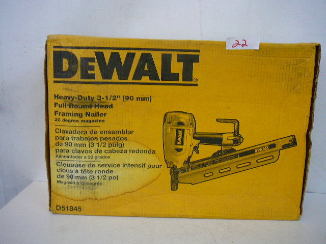 lot 22 image: DeWalt 3 12 Framing Nailer