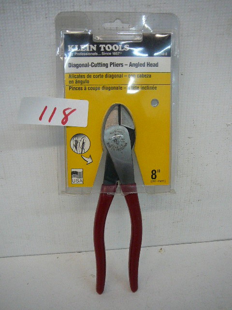 lot 118 image: Klein 8 Diagonal - Cutting Pliers  - Angled Head