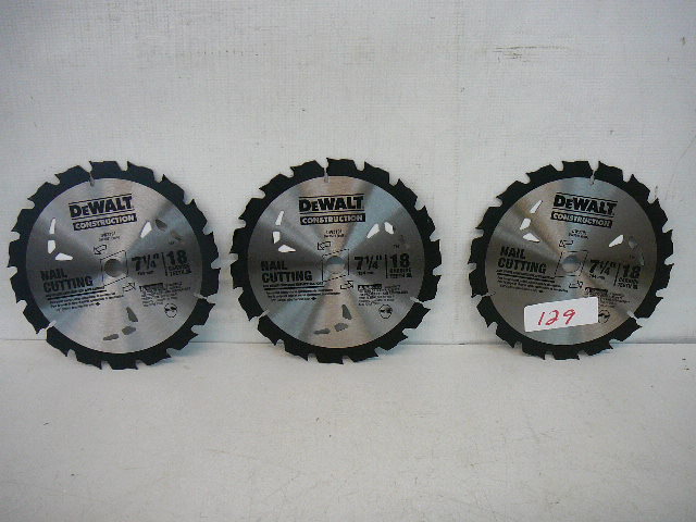 lot 129 image: DeWalt Nail Cutting 7 14 x 18T Blades