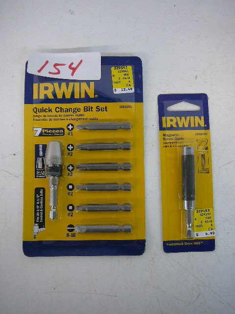 lot 154 image: Irwin Quick Change Bit Set  Magnetic Screw Guide