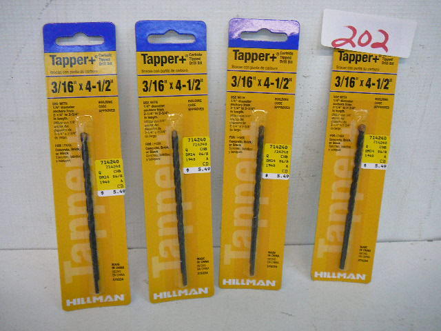 lot 202 image: Hillman Tapper Concrete  Masonry Bits