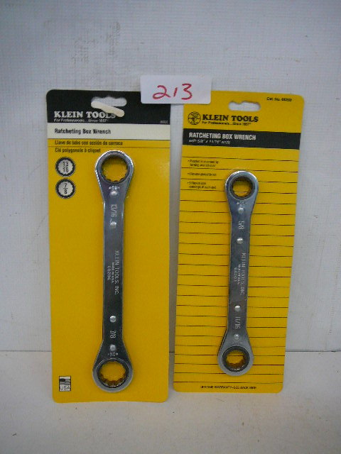 lot 213 image: Klein Ratcheting Box Wrenches