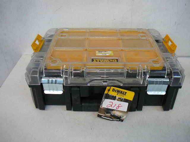 lot 218 image: DeWalt TSTAK Clear Lid Organizer Box