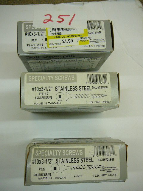 lot 251 image: Stainless Screws
