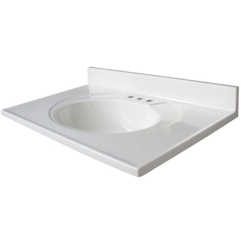 Newport 30.5 in. Cultured Marble Vanity Top with Sink in White