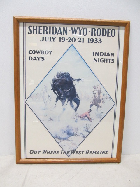 lot 108 image: Vintage Framed Rodeo Poster