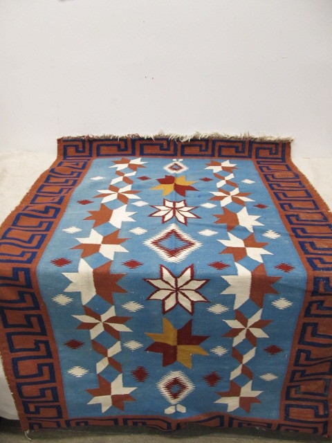 lot 111 image: Hand Knotted Vintage Navajo Wool Rug - Great Color - 72 x 49