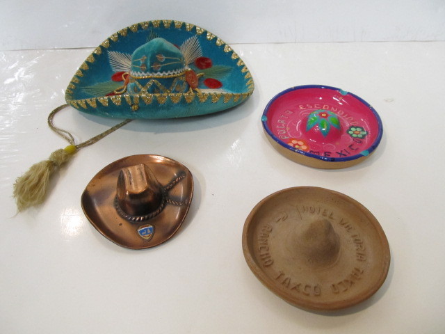 lot 155 image: Copper Cowboy Hat Ashtrays etc
