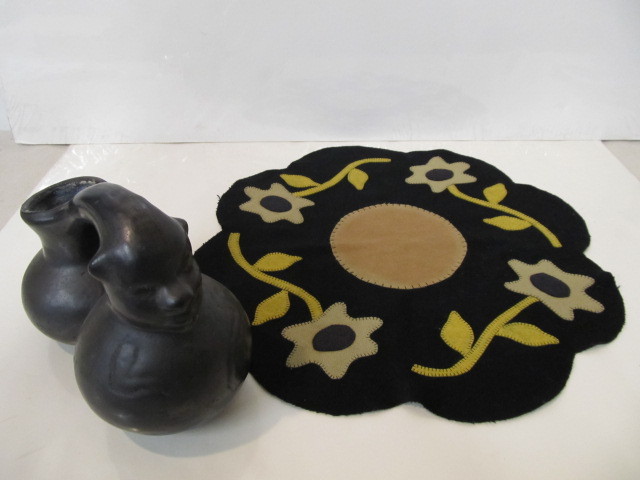 lot 157 image: Vintage Double Ewer & Hand Made Table Cover