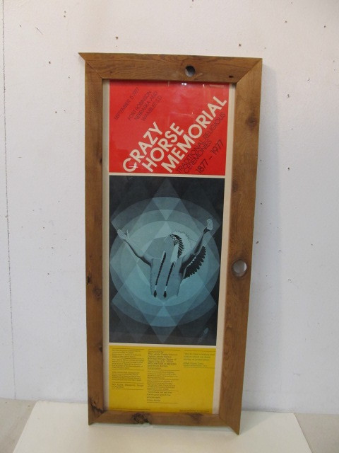 lot 166 image: Large Original Vintage 1977 CRAZY HORSE Memorial Poster - 37 x 16 