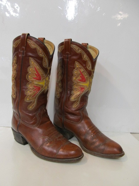 lot 173 image: Nice Mens Leather TEXAS Cowboy Boots - Size 10EE