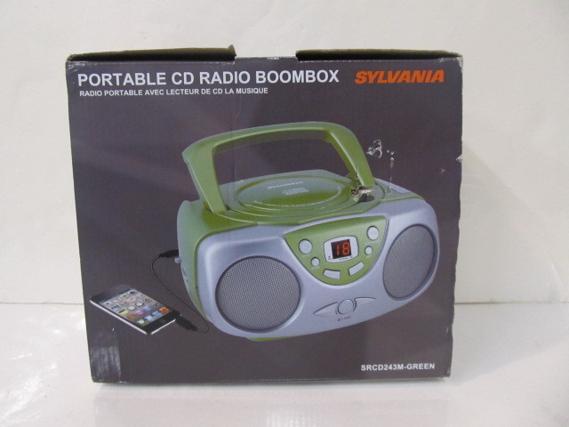 lot 42 image: Portable CD Boombox wSkullcandy Hesh Headphones