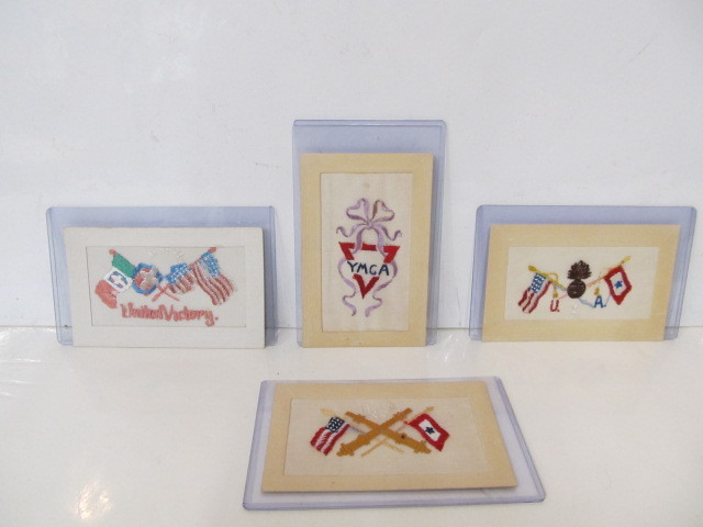 lot 51 image: Original World War 1 Woven Silk Postcards