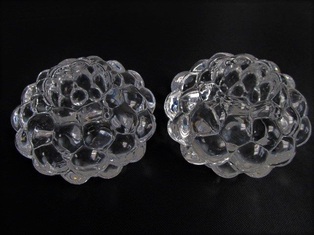 lot 76 image: Signed Crystal ORREFORS Candle Holders