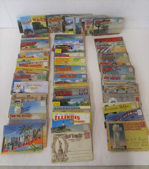 lot 202 image: 100 Vintage Fold-Out Postcard Books