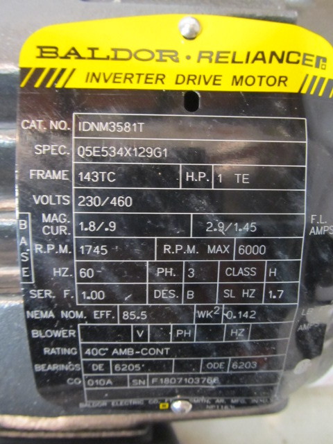 lot 121 image: NEW Baldor Reliance Inverter Drive Motor