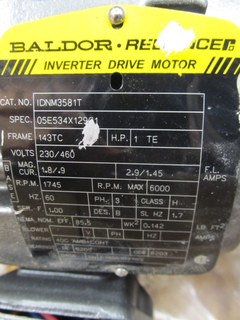 lot 123 image: NEW Baldor Reliance Inverter Drive Motor