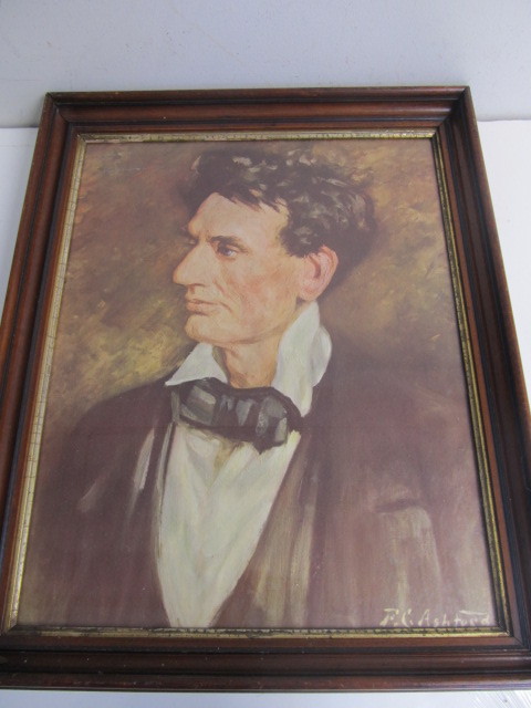 lot 147 image: Vintage Framed ABRAHAM LINCOLN Print by F.C. Ashford