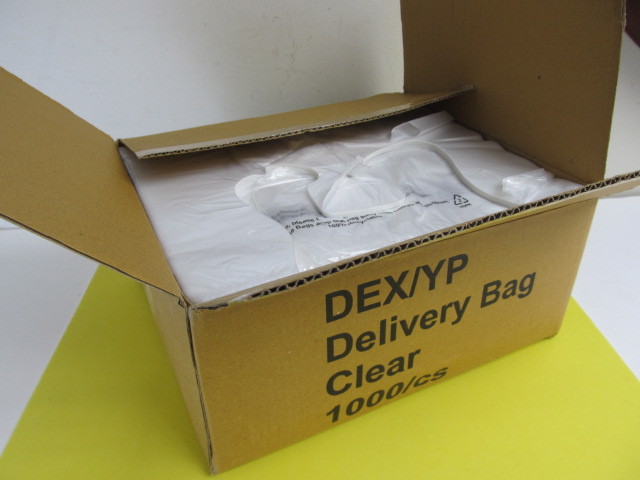 lot 130 image: Box of 1000 HANDLED Plastic Shopping Bags