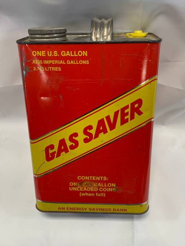 lot 1 image: Vintage Gas Can Bank