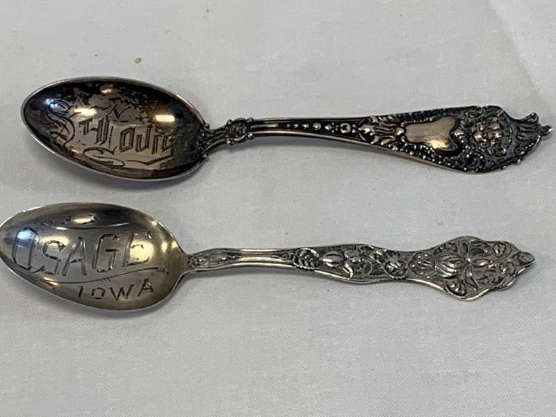 lot 20 image: Lot of 2 Antique Sterling Silver .925 Spoons