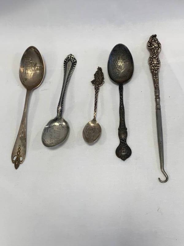lot 31 image: .925 Silver Spoons & Pick 3.2 Ounces Total